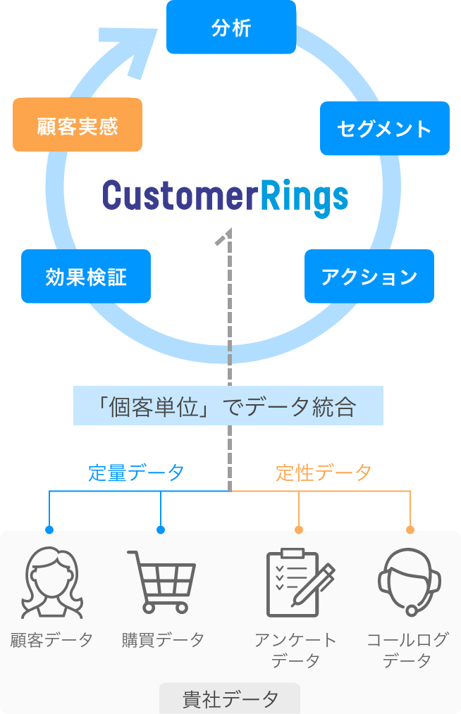 分析/セグメント/アクション/効果検証/顧客実感